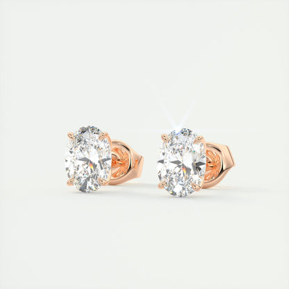 1.0 TCW Oval Lab-Grown Diamond Solitaire Earrings 7