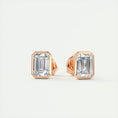 Load image into Gallery viewer, Radiant 1.0 TCW Emerald-Cut Lab Grown Diamond Stud Earrings
