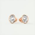 Load image into Gallery viewer, 1.0 TCW Oval Lab Grown Diamond Bezel-Set Stud Earrings
