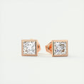 Load image into Gallery viewer, 1.0 TCW Princess Lab Grown Diamond Solitaire Studs
