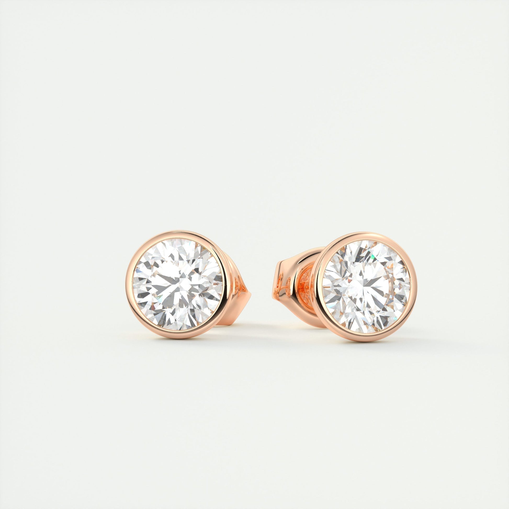 1.0 TCW Round Lab Grown Diamond Solitaire Studs 8