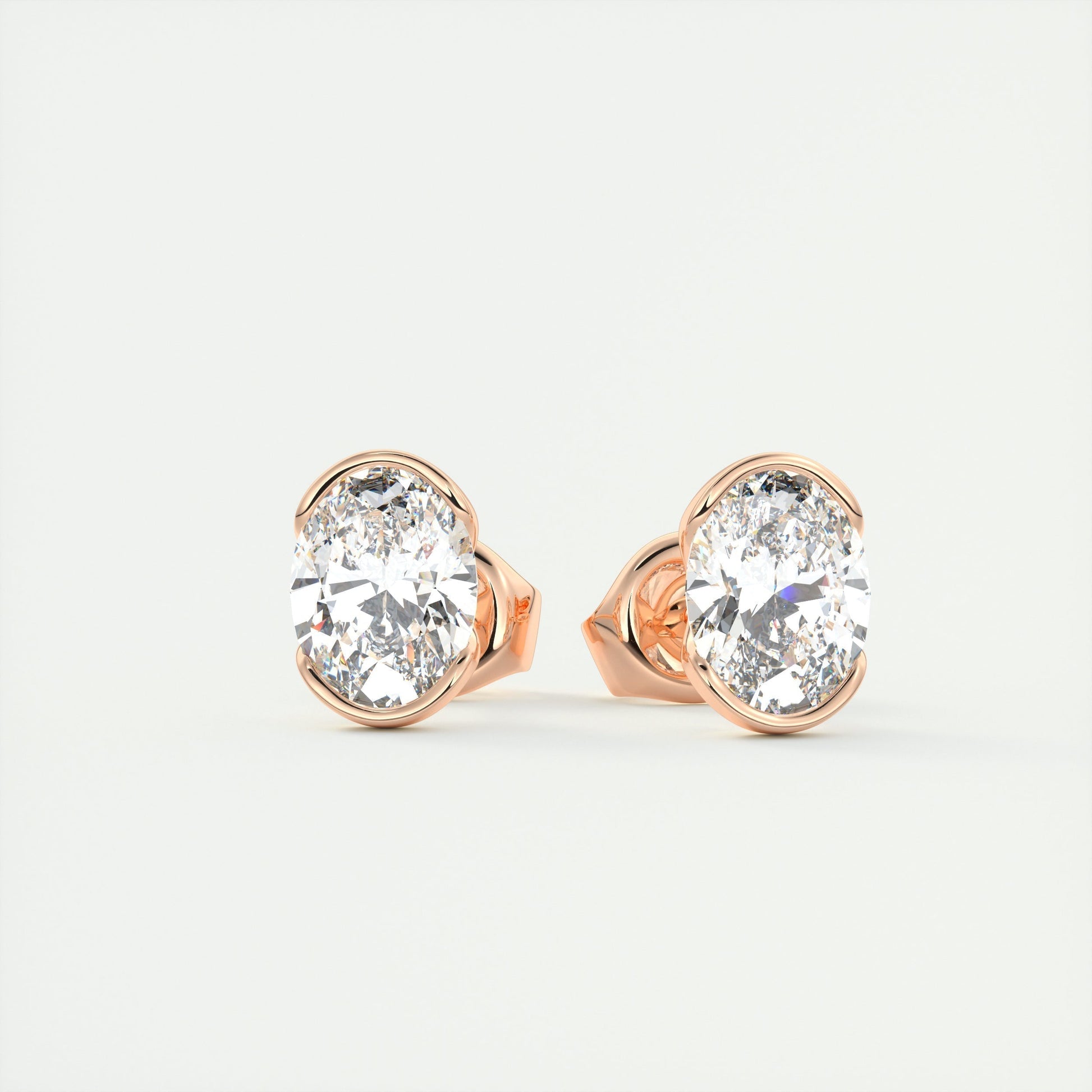 1.0 TCW Oval Lab Grown Diamond Solitaire Studs 6