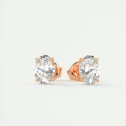 1.0 CT Oval Solitaire CVD G/VS Diamond Earrings 6