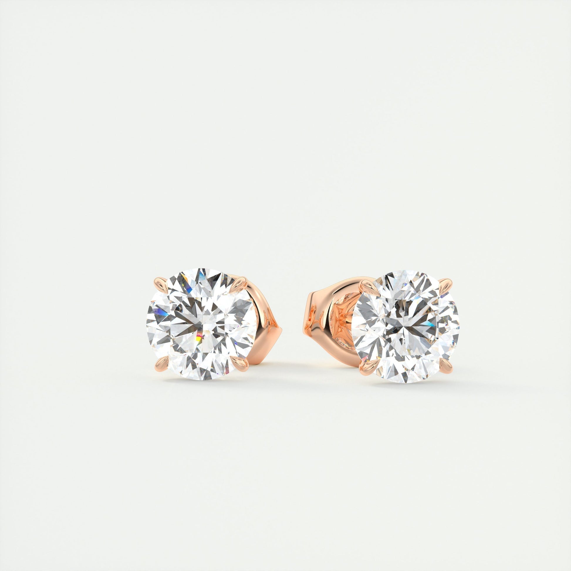 1.0 TCW Round Lab Grown Diamond Solitaire Studs 5