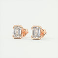 Load image into Gallery viewer, 1.0 Carat Emerald-Cut Lab Grown Diamond Solitaire Earrings
