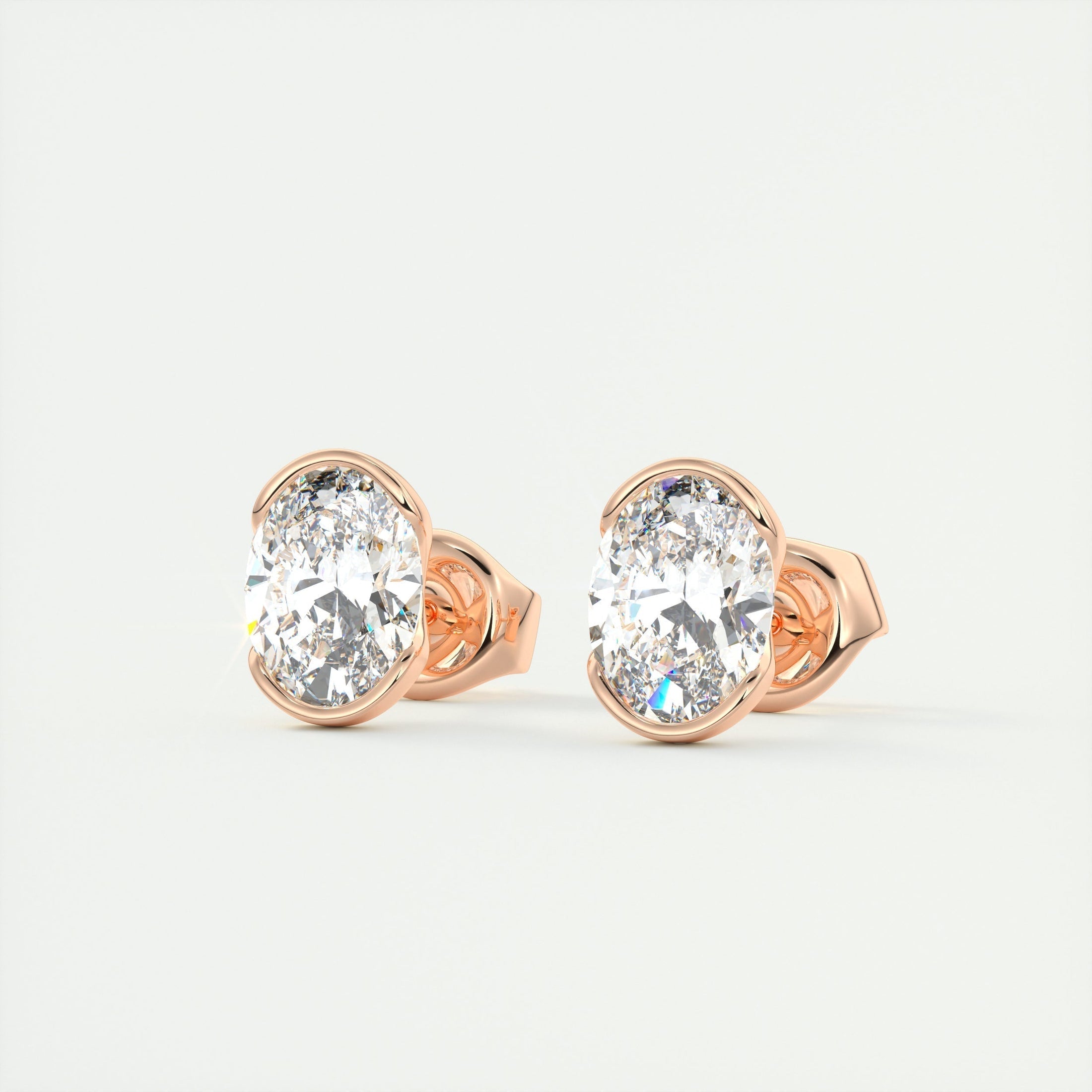 1.0 TCW Oval Lab Grown Diamond Solitaire Studs