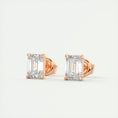 Load image into Gallery viewer, 1.0 Carat Emerald-Cut Lab Grown Diamond Stud Earrings
