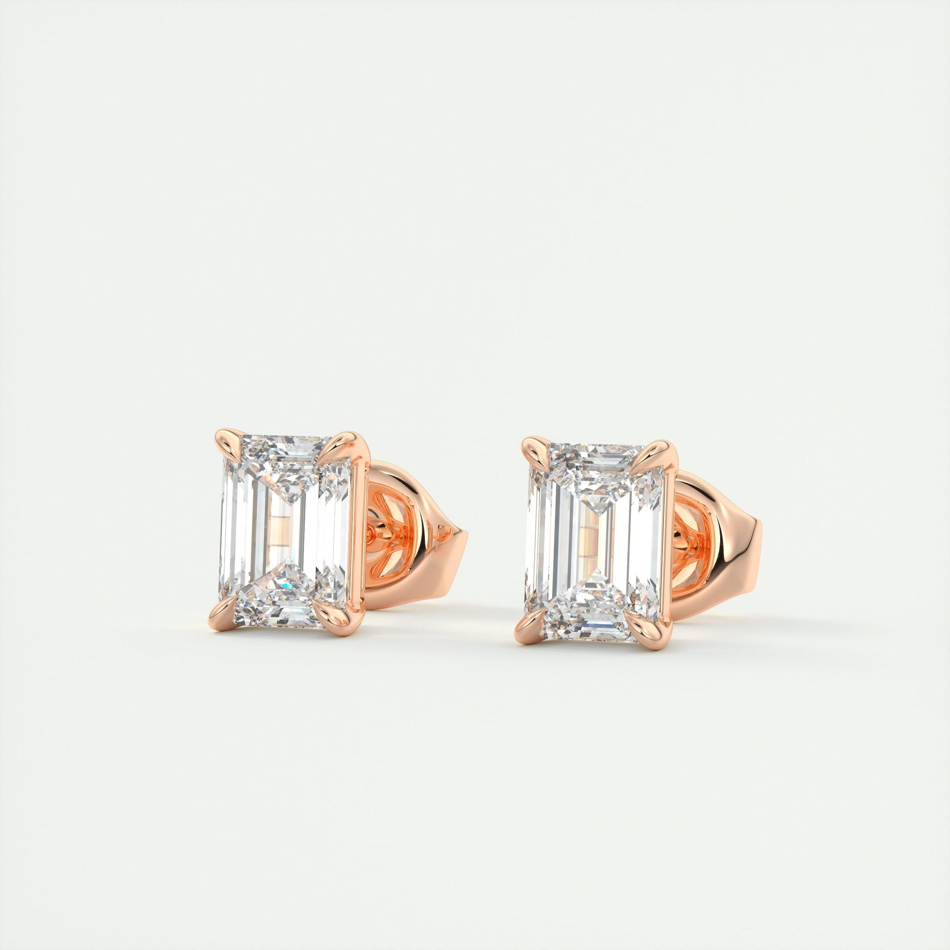1.0 Carat Emerald-Cut Lab Grown Diamond Stud Earrings 6