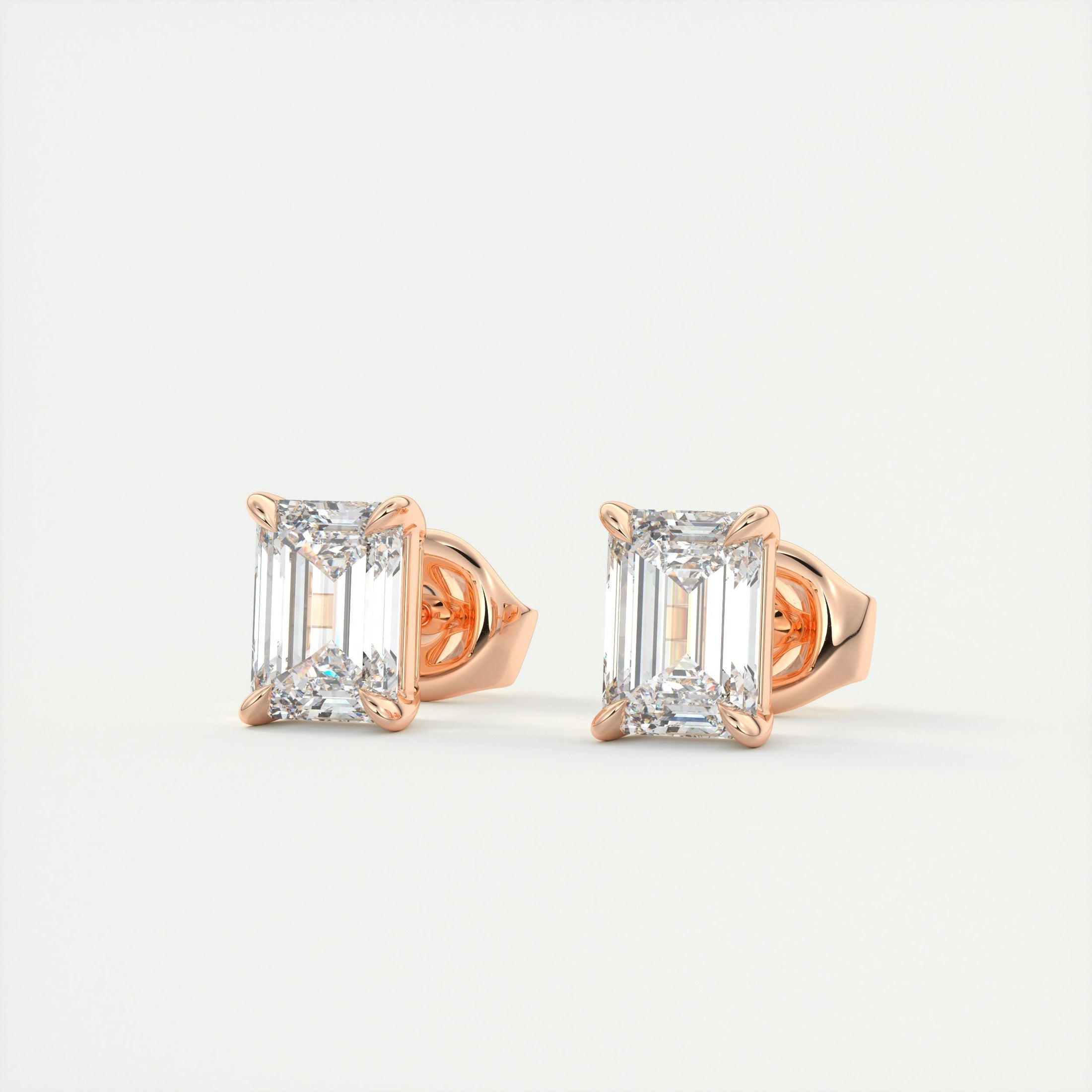 1.0 Carat Emerald-Cut Lab Grown Diamond Stud Earrings