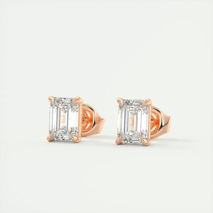 1.0 Carat Emerald-Cut Lab Grown Diamond Stud Earrings 6