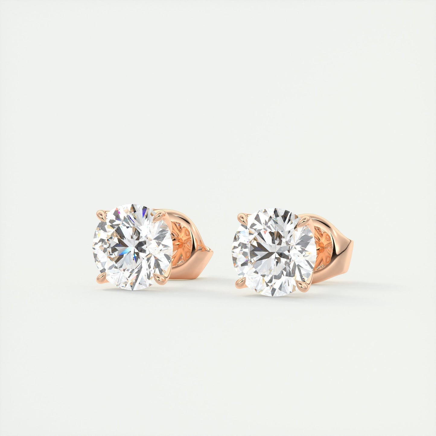 1.0 TCW Round Lab Grown Diamond Solitaire Studs 10