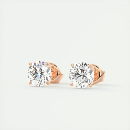 1.0 TCW Round Lab Grown Diamond Solitaire Studs 10