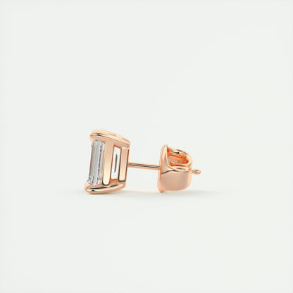 1.0 Carat Emerald-Cut Lab Grown Diamond Stud Earrings 8