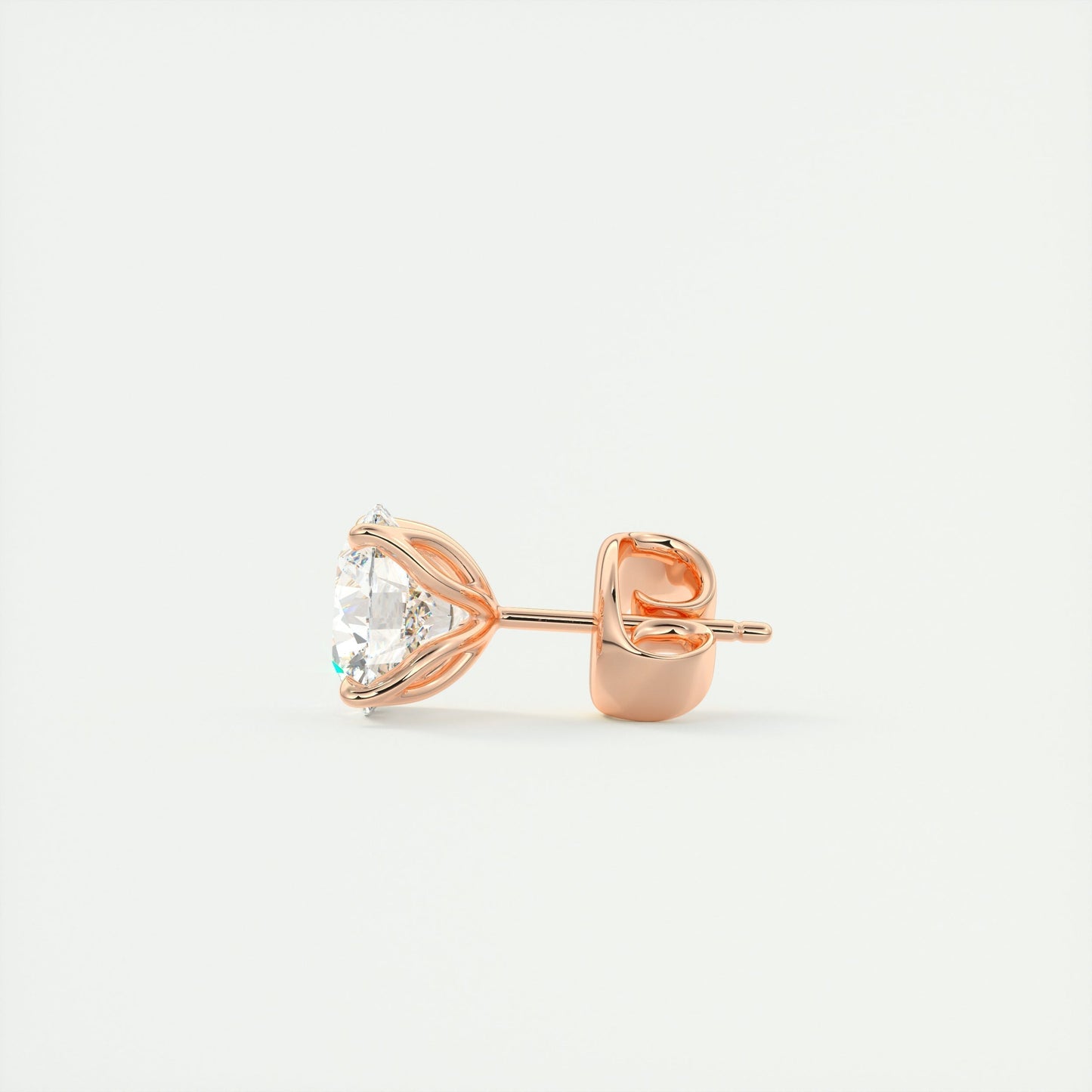 1.0 TCW Round Lab Grown Diamond Solitaire Studs 12