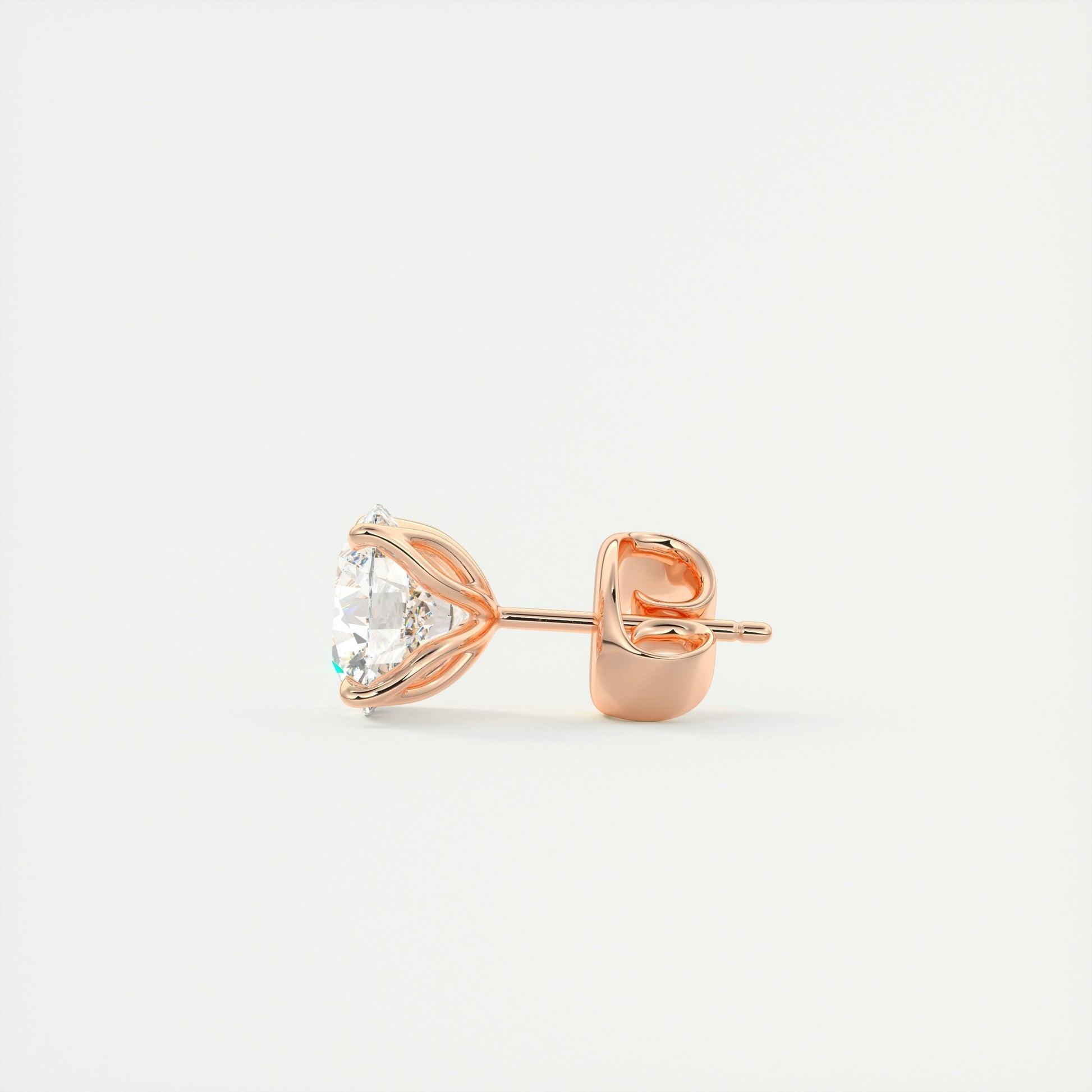 1.0 TCW Round Lab Grown Diamond Solitaire Studs 12