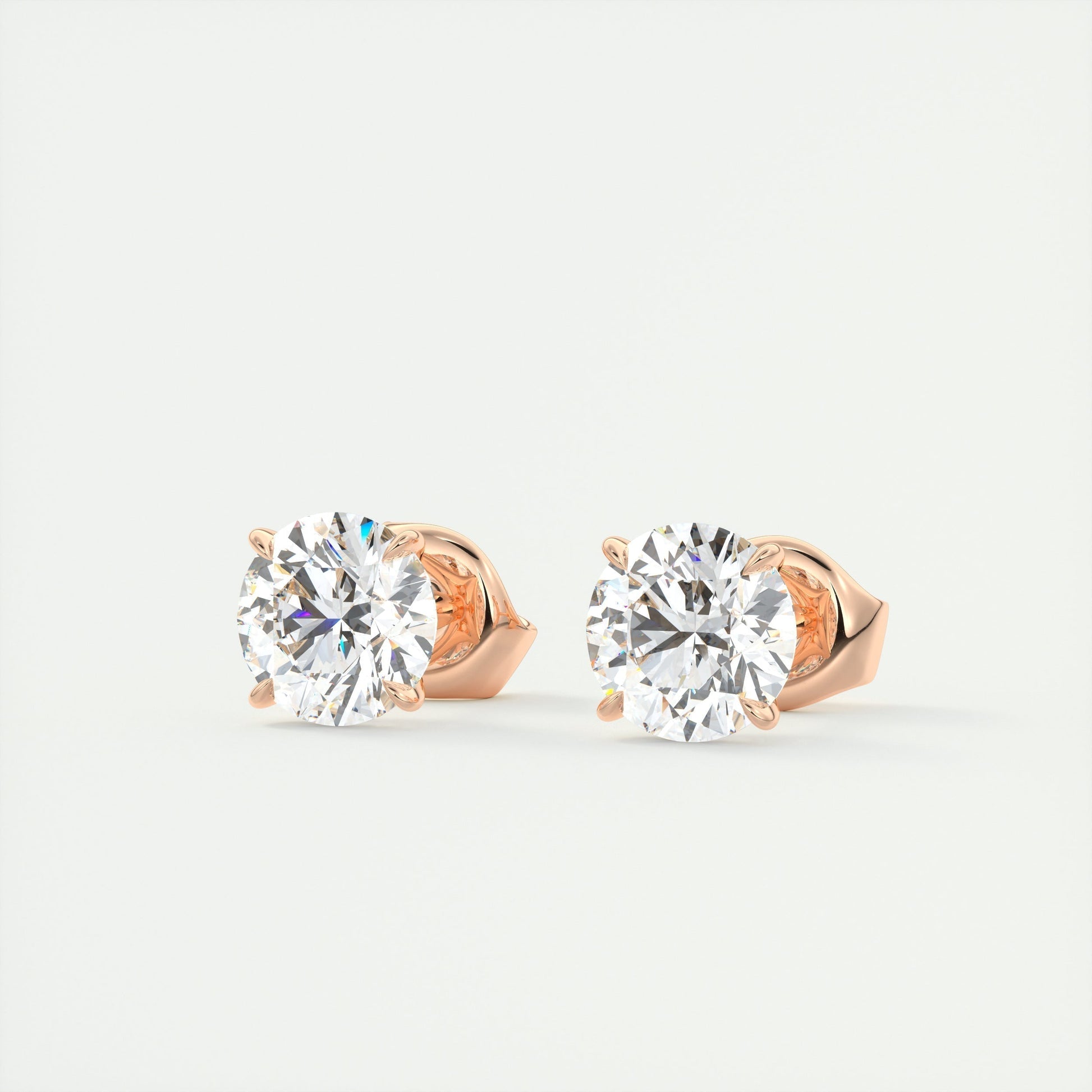1.0 TCW Round Lab Grown Diamond Solitaire Studs 6