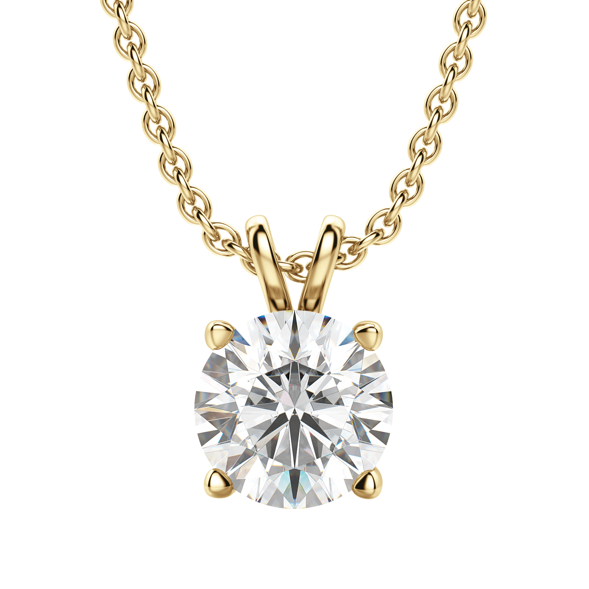 1.0 CT Round Lab-Grown Diamond Solitaire Pendant Necklace in Gold