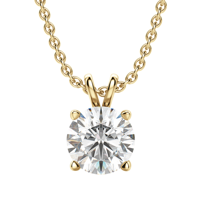 1.0 CT Round Lab-Grown Diamond Solitaire Pendant Necklace in Gold 9
