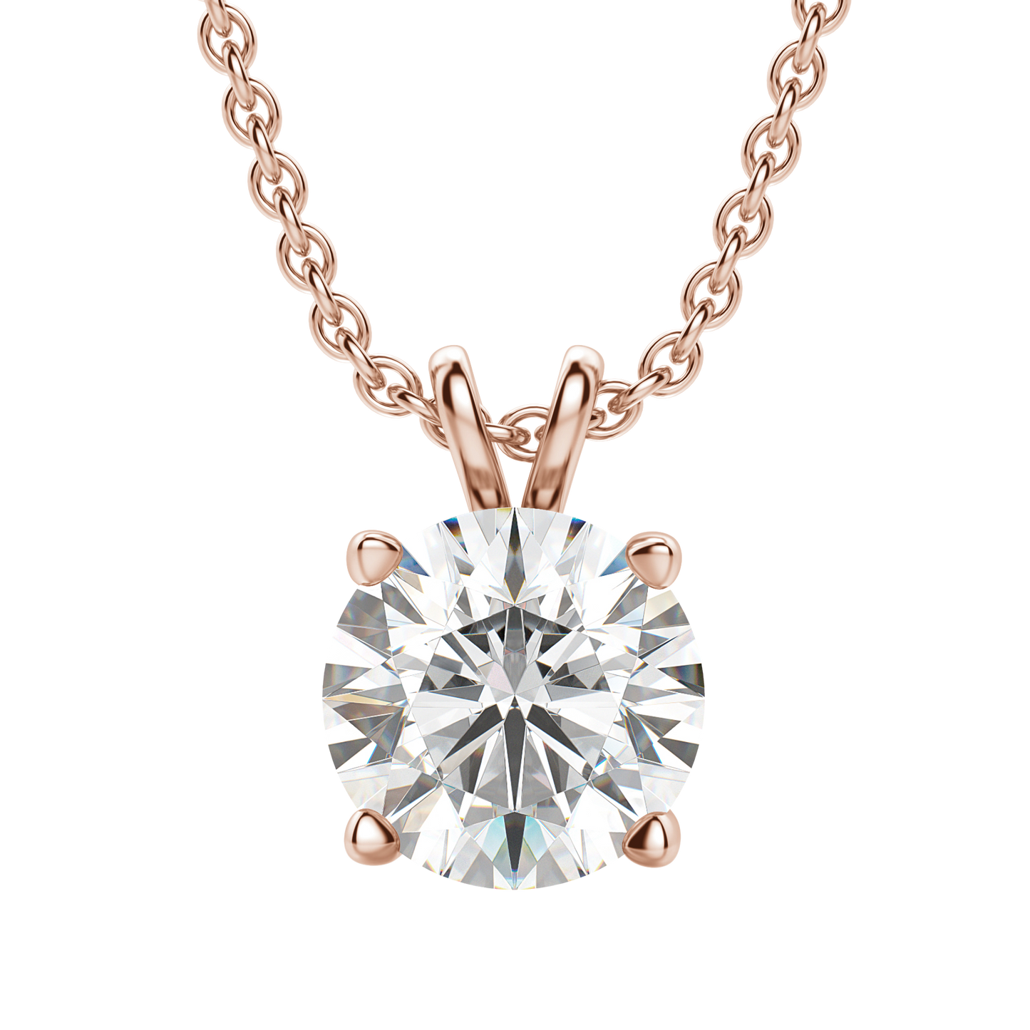 1.0 CT Round Lab-Grown Diamond Solitaire Pendant Necklace in Gold 3