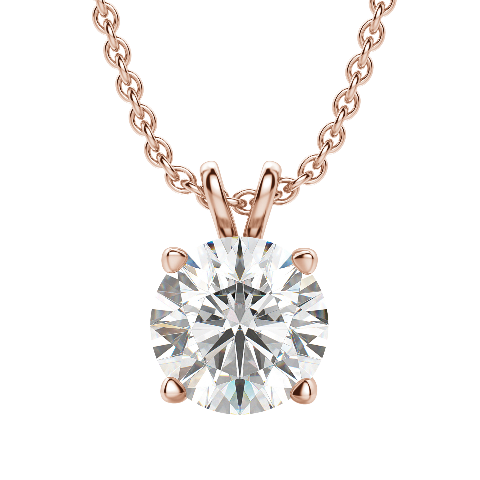 1.0 CT Round Lab-Grown Diamond Solitaire Pendant Necklace in Gold 3