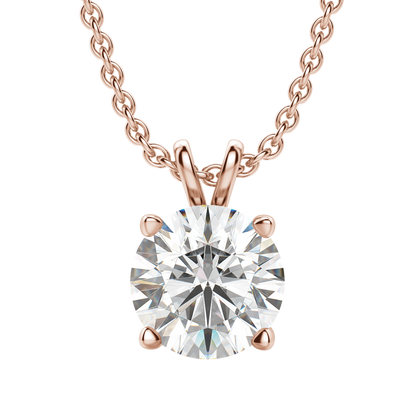 1.0 CT Round Lab-Grown Diamond Solitaire Pendant Necklace in Gold 3