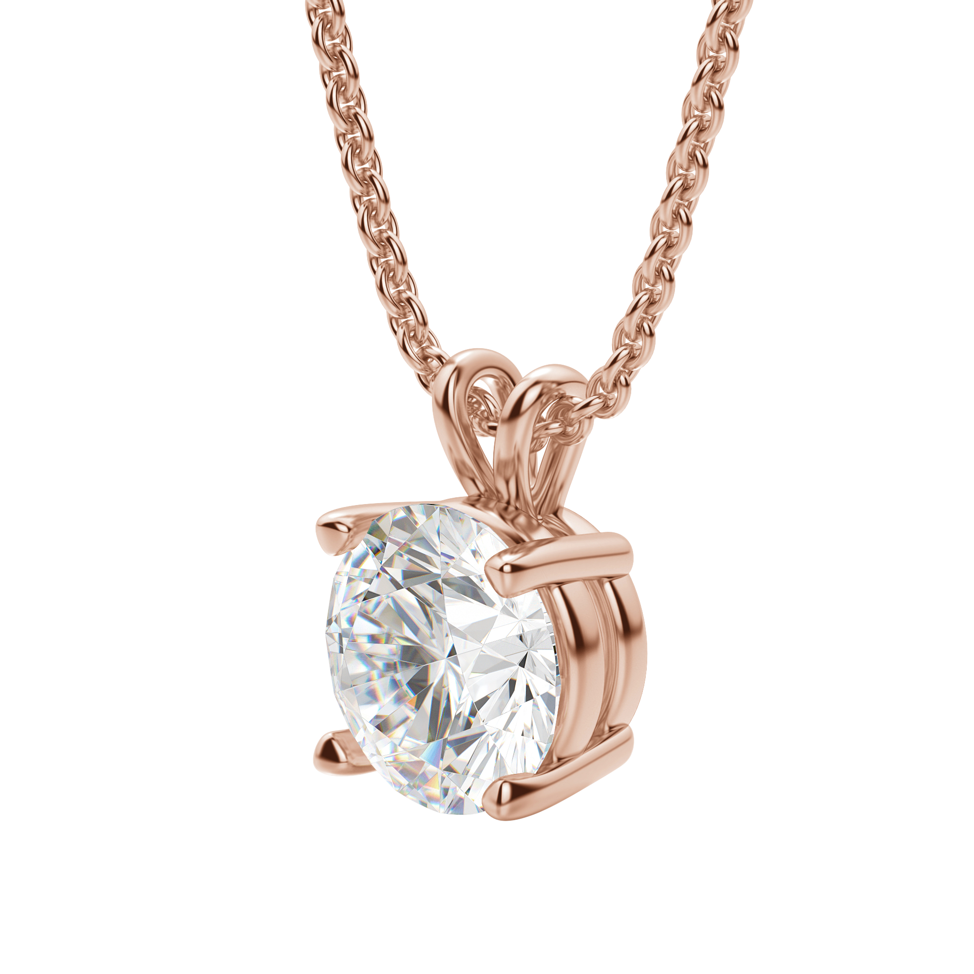 1.0 CT Round Lab-Grown Diamond Solitaire Pendant Necklace in Gold