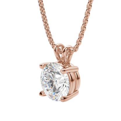 1.0 CT Round Lab-Grown Diamond Solitaire Pendant Necklace in Gold 13