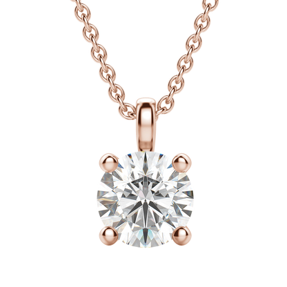 Radiant Elegance: 0.75 CT Round Lab-Grown Diamond Solitaire Necklace 9