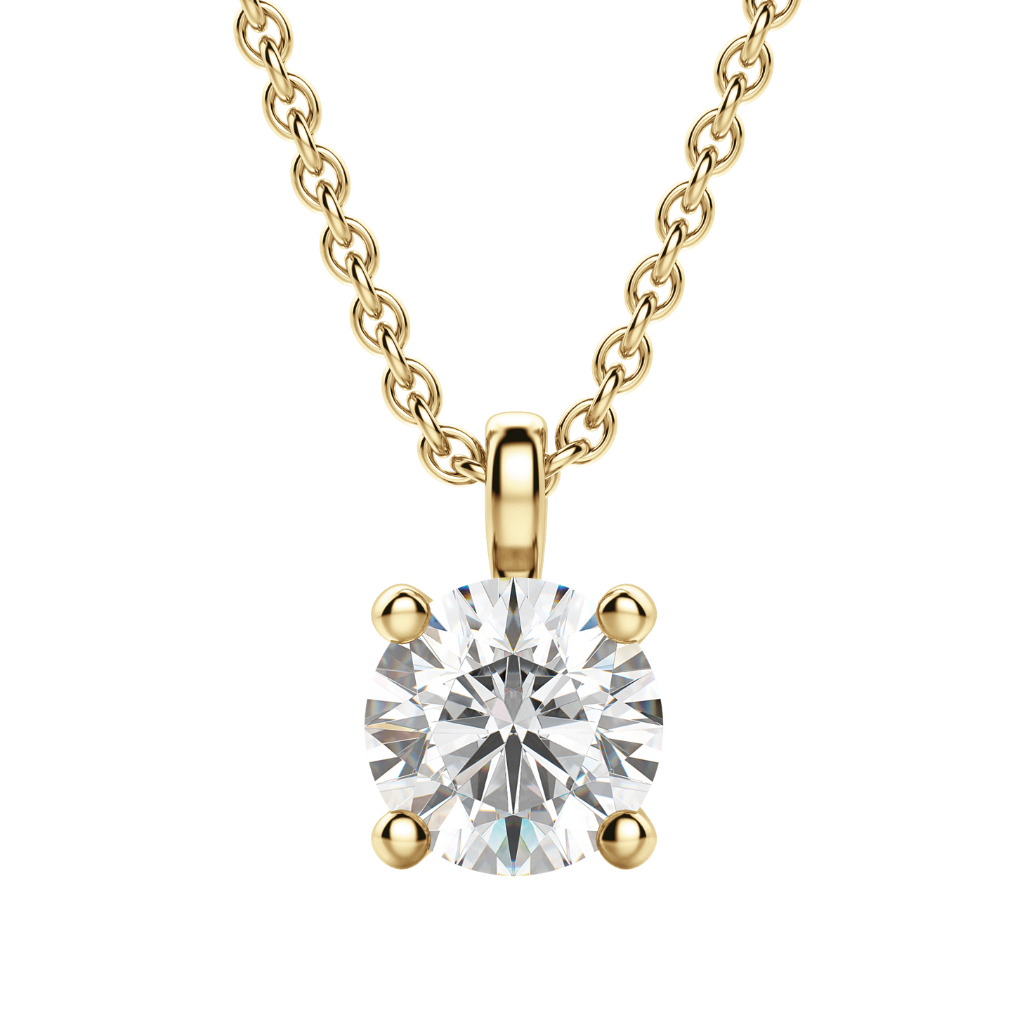Radiant Elegance: 0.75 CT Round Lab-Grown Diamond Solitaire Necklace 12