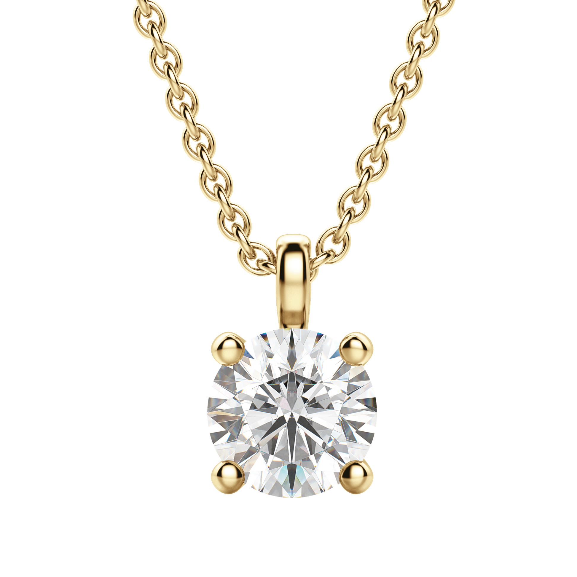 Radiant Elegance: 0.75 CT Round Lab-Grown Diamond Solitaire Necklace 12