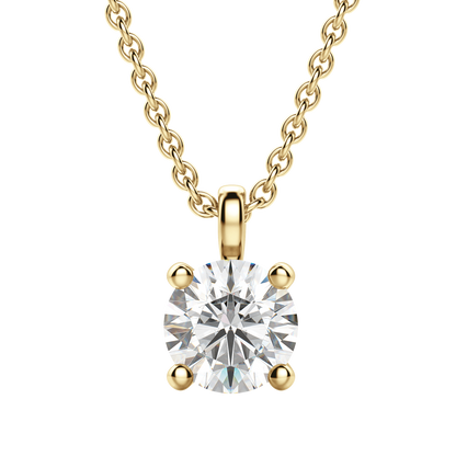 Radiant Elegance: 0.75 CT Round Lab-Grown Diamond Solitaire Necklace 12