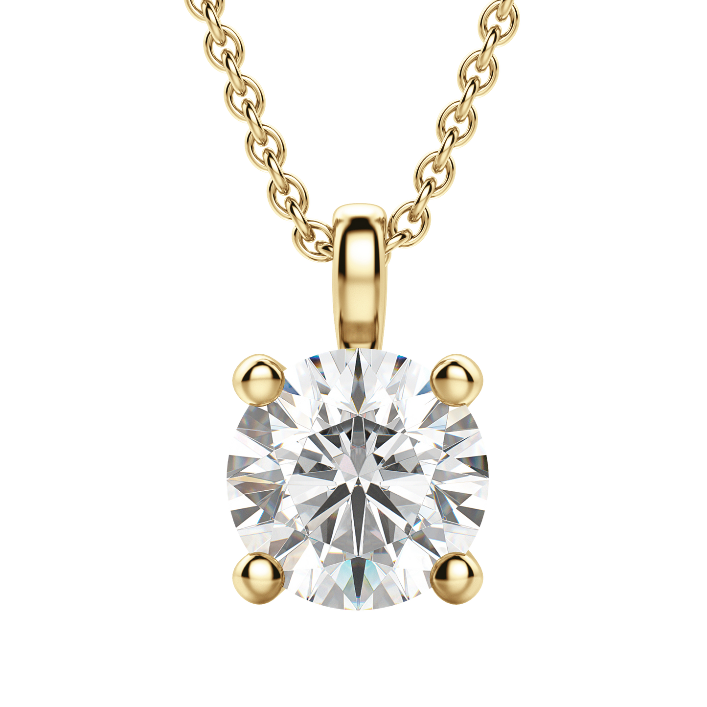 Radiant Elegance: 0.75 CT Round Lab-Grown Diamond Solitaire Necklace 2