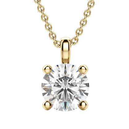 Radiant Elegance: 0.75 CT Round Lab-Grown Diamond Solitaire Necklace 2