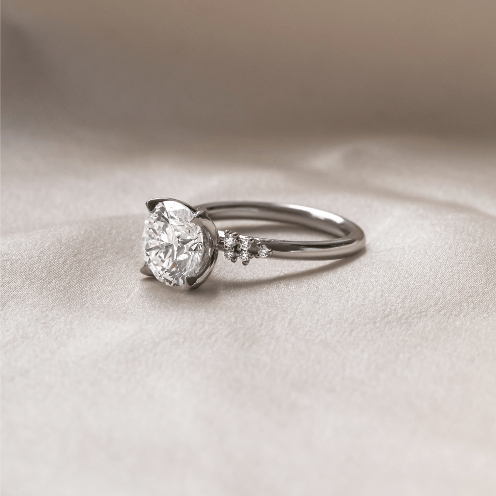 Cluster-Round Lab Grown Diamond Engagement Ring