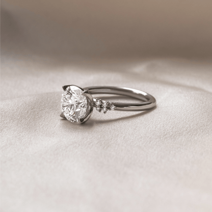 Cluster-Round Lab Grown Diamond Engagement Ring