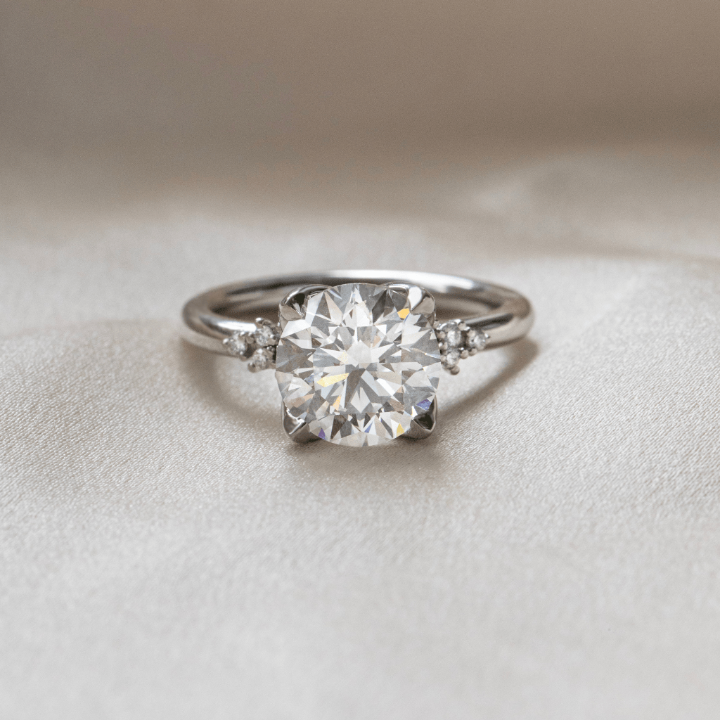 Cluster-Round Lab Grown Diamond Engagement Ring