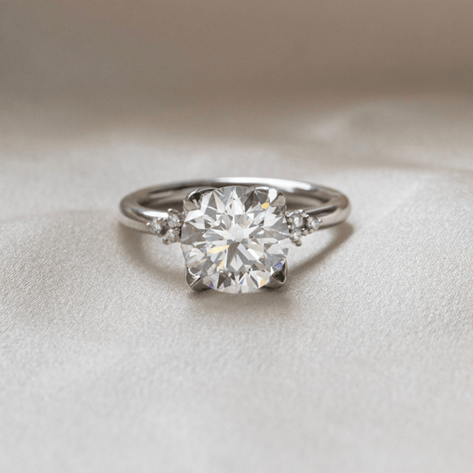 Cluster-Round Lab Grown Diamond Engagement Ring