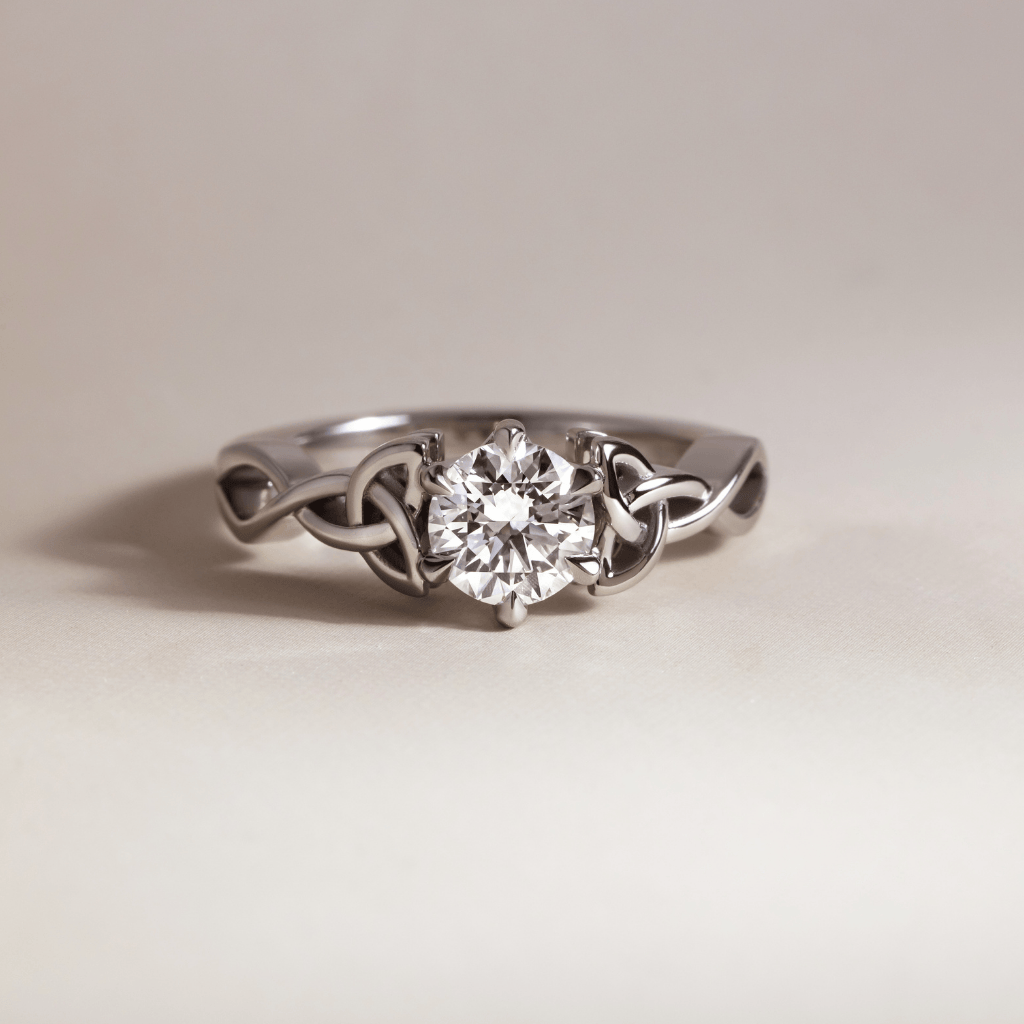 Solitaire & Twisted Band-Round Lab Grown Diamond Engagement Ring