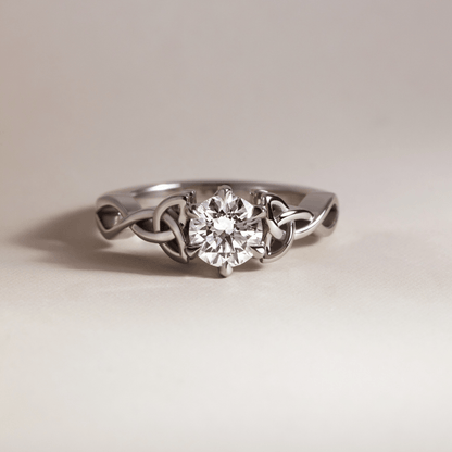 Solitaire & Twisted Band-Round Lab Grown Diamond Engagement Ring
