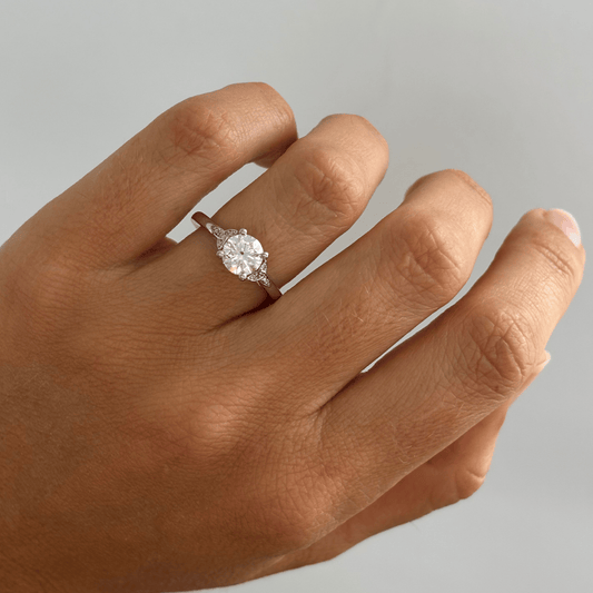 Cluster-Round Lab Grown Diamond Engagement Ring