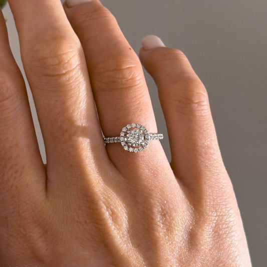 Halo & Pave-Round Lab Grown Diamond Engagement Ring