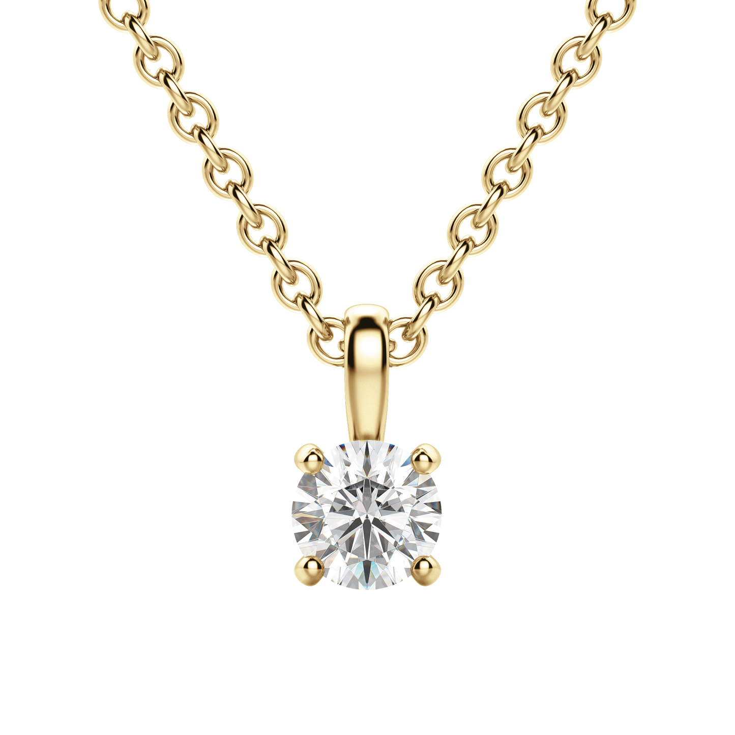 Radiant Elegance: 0.75 CT Round Lab-Grown Diamond Solitaire Necklace 1