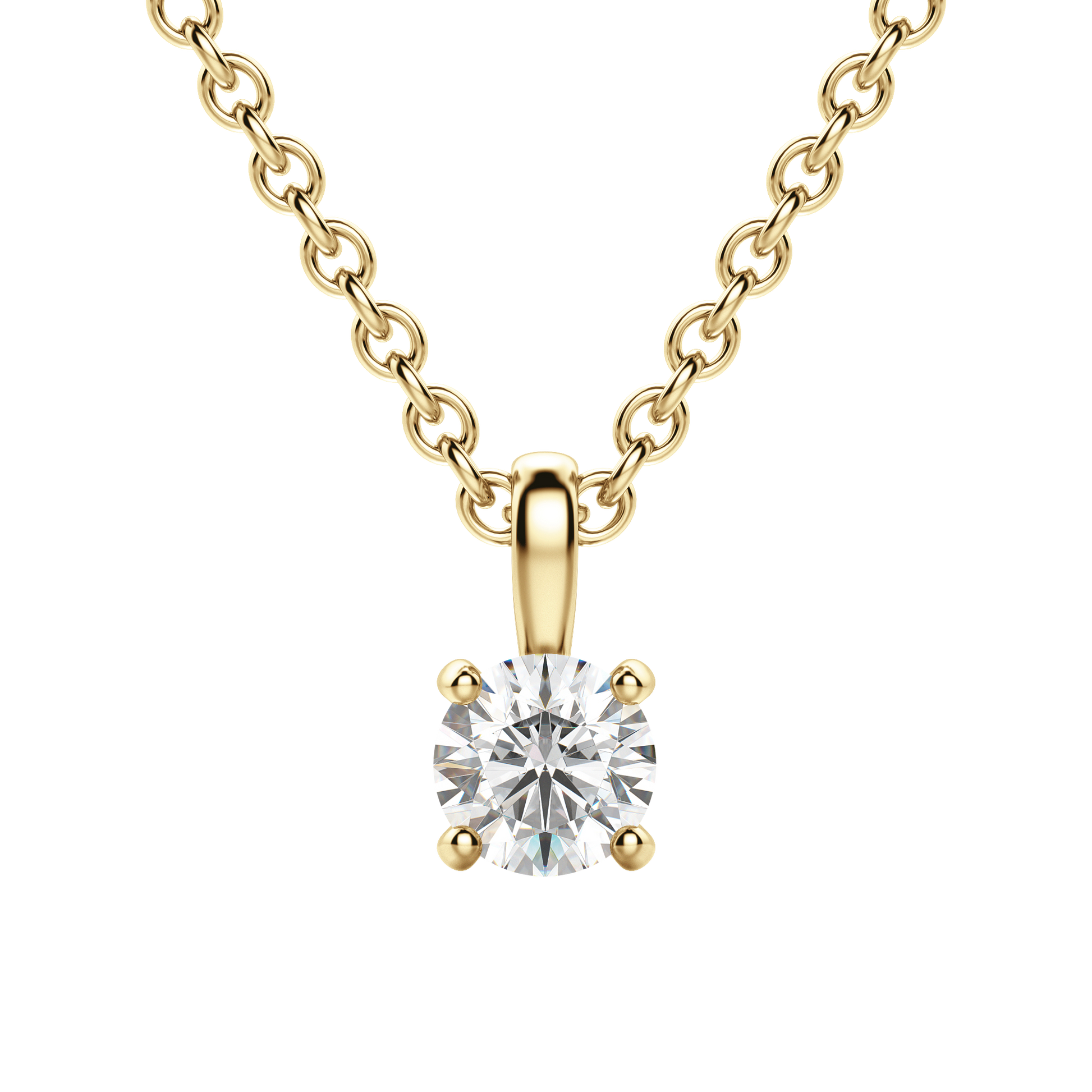 Radiant Elegance: 0.75 CT Round Lab-Grown Diamond Solitaire Necklace 1