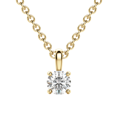 Radiant Elegance: 0.75 CT Round Lab-Grown Diamond Solitaire Necklace 1