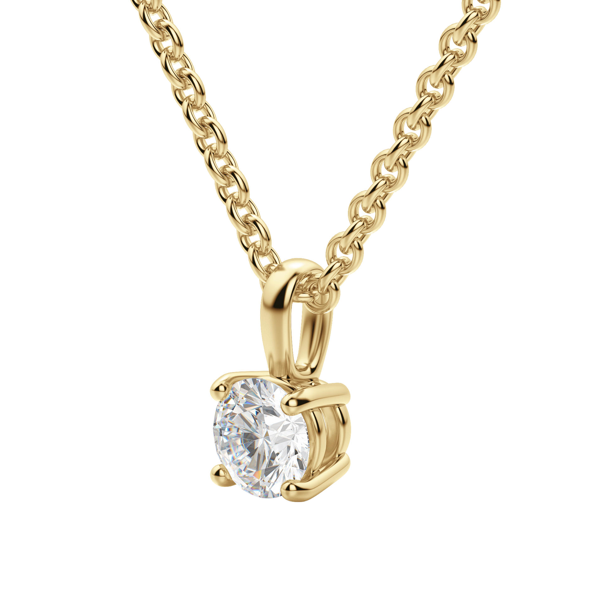 Radiant Elegance: 0.75 CT Round Lab-Grown Diamond Solitaire Necklace 3