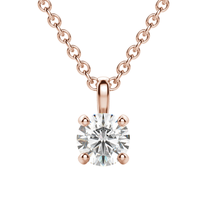 Radiant Elegance: 0.75 CT Round Lab-Grown Diamond Solitaire Necklace 15