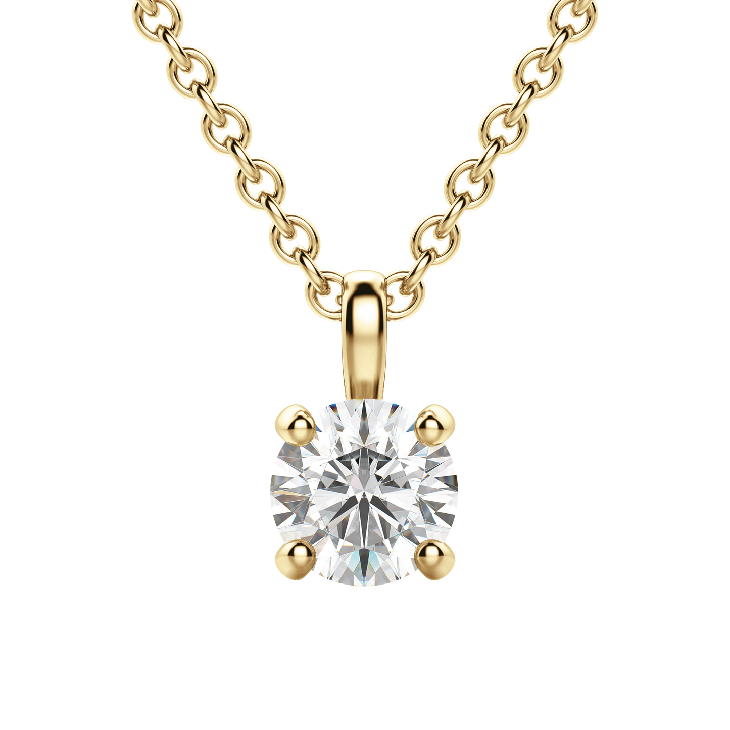 Radiant Elegance: 0.75 CT Round Lab-Grown Diamond Solitaire Necklace 18