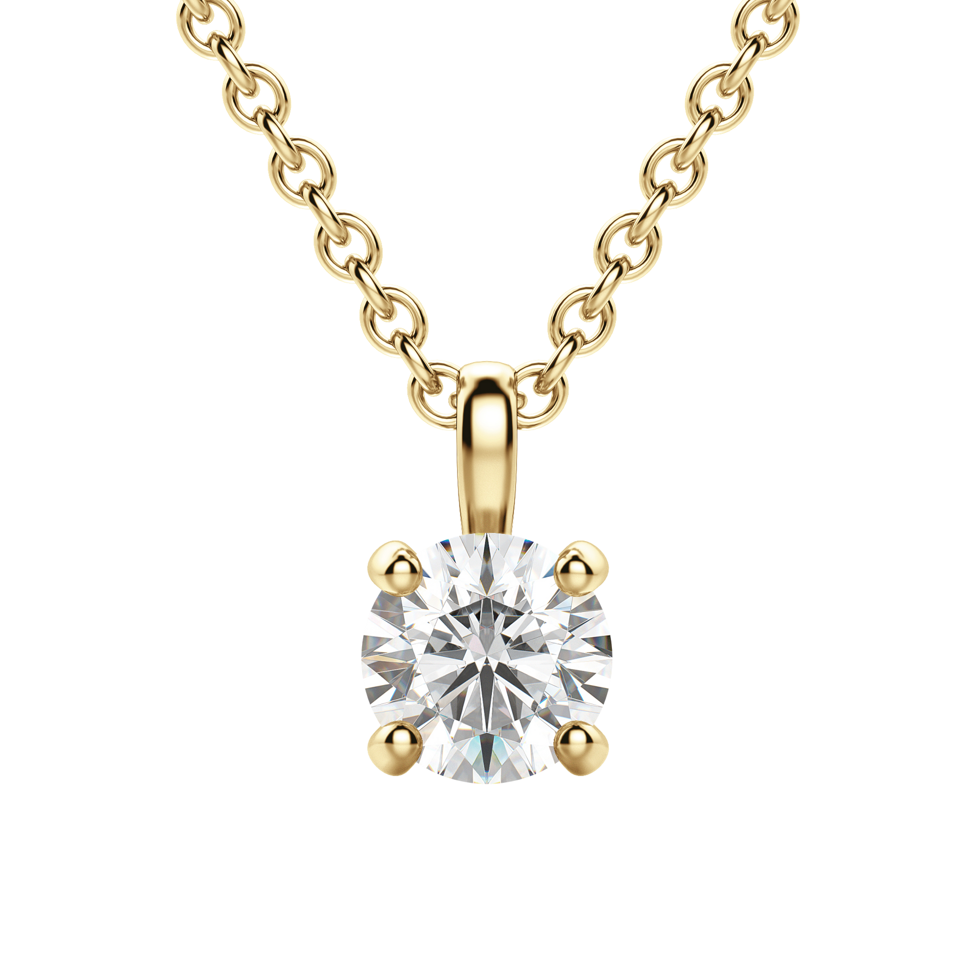 Radiant Elegance: 0.75 CT Round Lab-Grown Diamond Solitaire Necklace 18