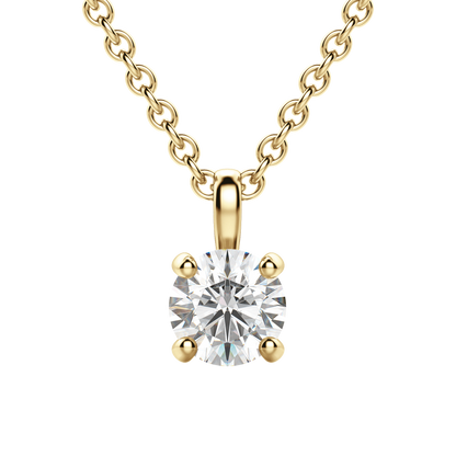 Radiant Elegance: 0.75 CT Round Lab-Grown Diamond Solitaire Necklace 18