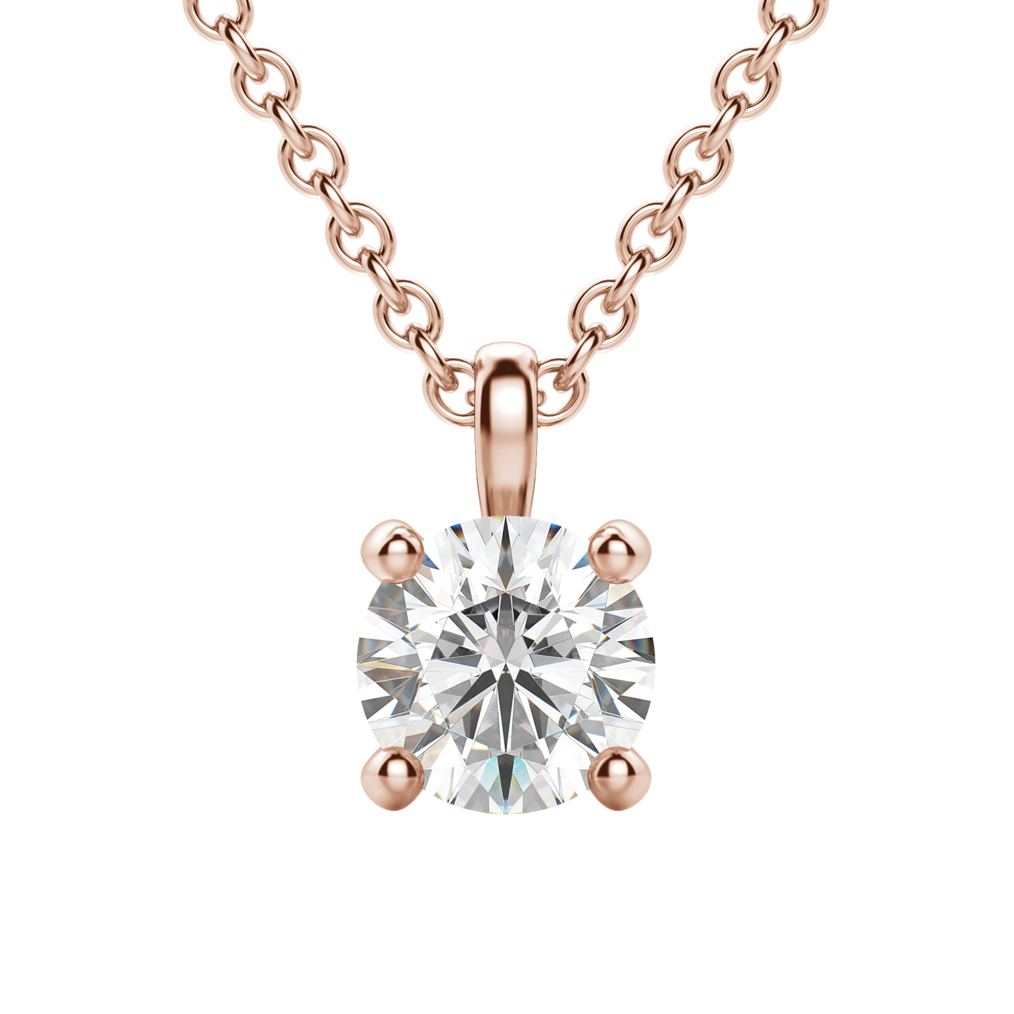 Radiant Elegance: 0.75 CT Round Lab-Grown Diamond Solitaire Necklace 10
